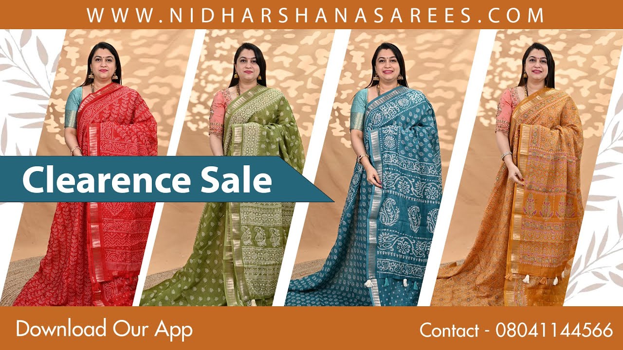 Aashadam Clearence Sale | Offer Price ₹650/- | MRP ₹799/- | Code:- NSDOL3015 | Semi Chanderi Sarees
