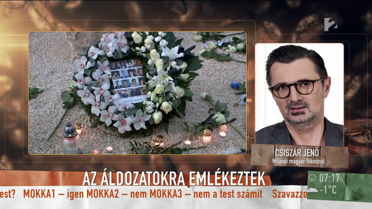 Emlékművet avatnak Veronában a busztragédia áldozatainak tiszteletére - tv2.hu/mokka