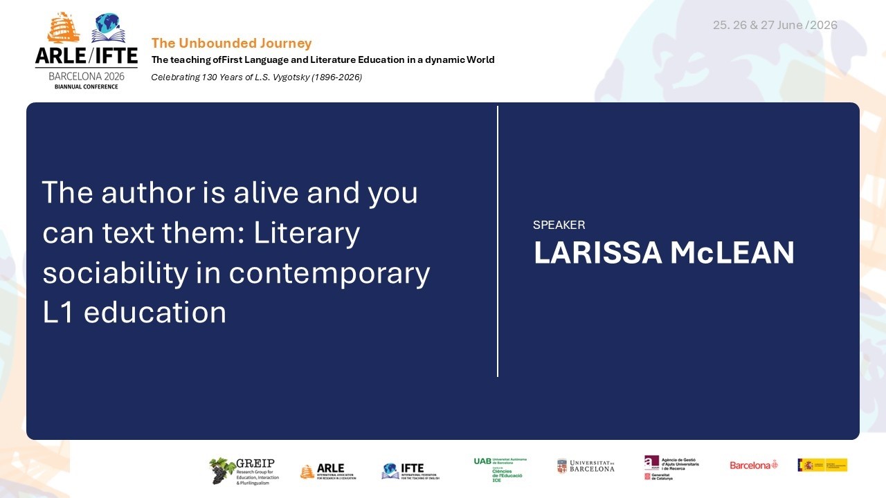 The author is alive and you can text them: Literary sociability incontemporary L1 education
