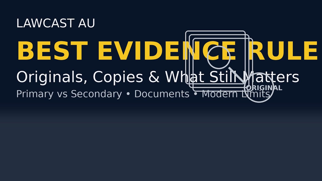 The Best Evidence Rule, Demystified: Originals, Copies & What Still Matters | LawCast AU