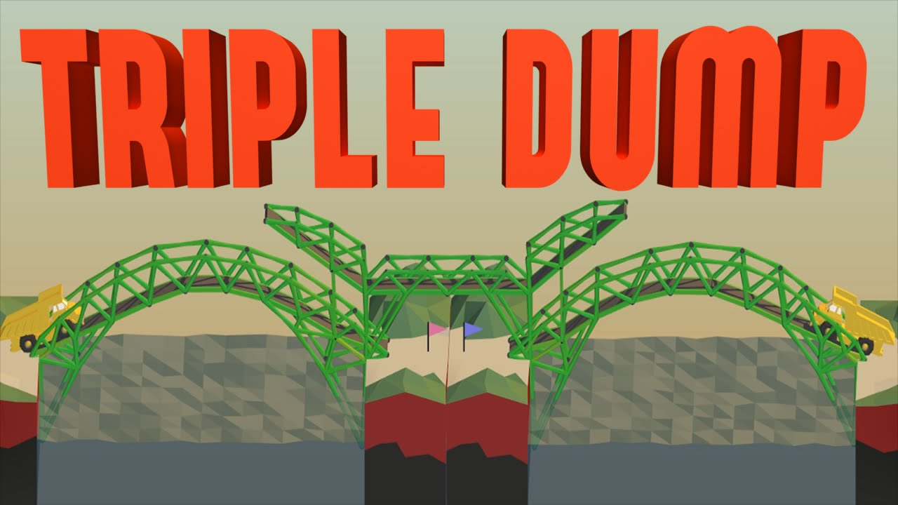 Triple Dump! Poly Bridge Campaign Levels (Let's Play Poly Bridge Gameplay)