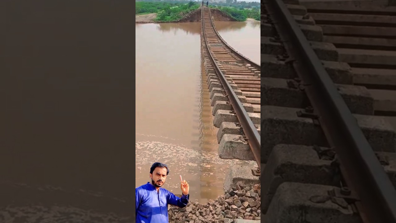 Floodwaters swept away the railway bridge | #shorts #ytshorts #shortvideo