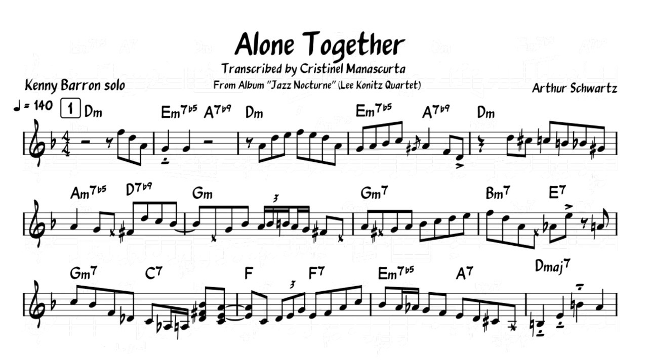 Kenny Barron - Alone Together (transcription)