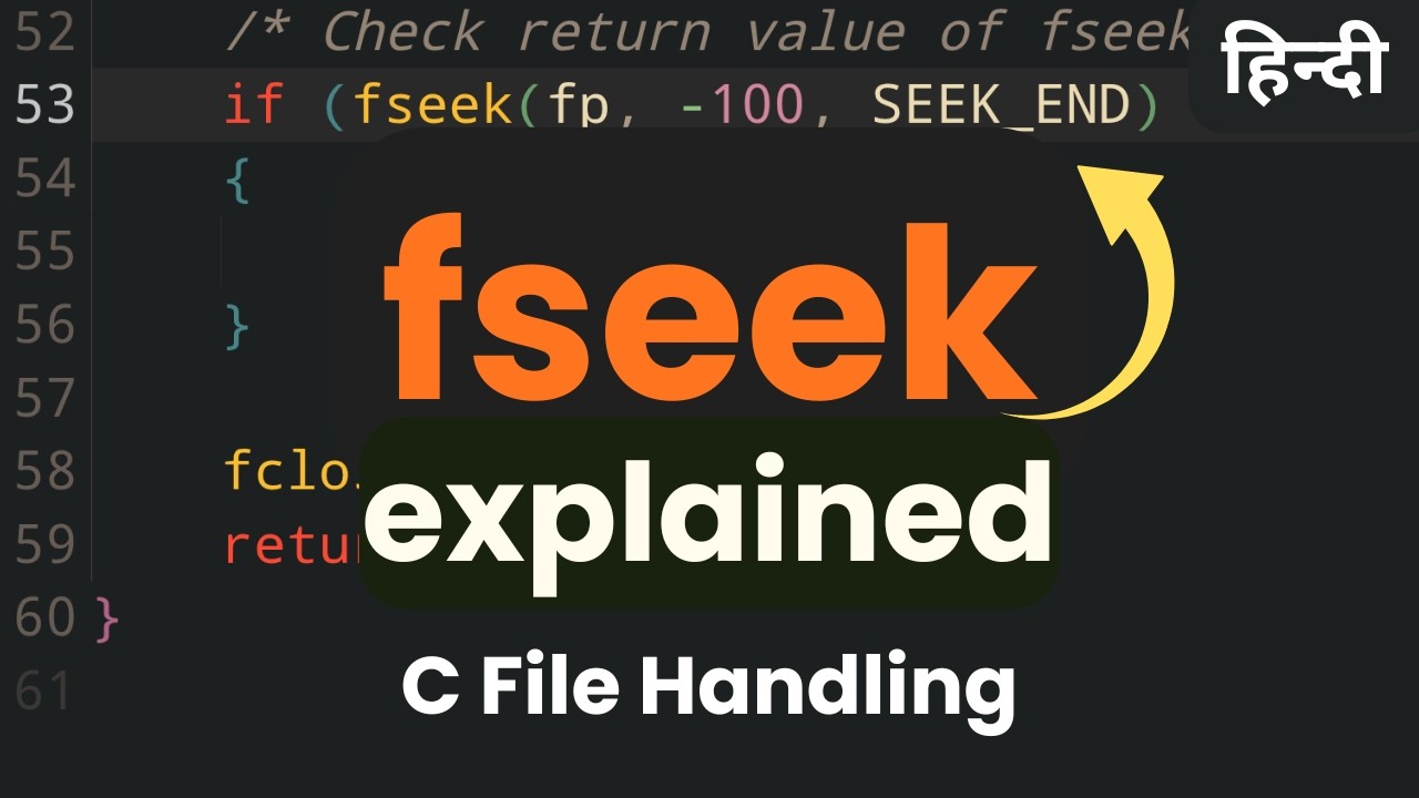 fseek() Function Explained with Examples | File Handling in C Programming tutorial in Hindi