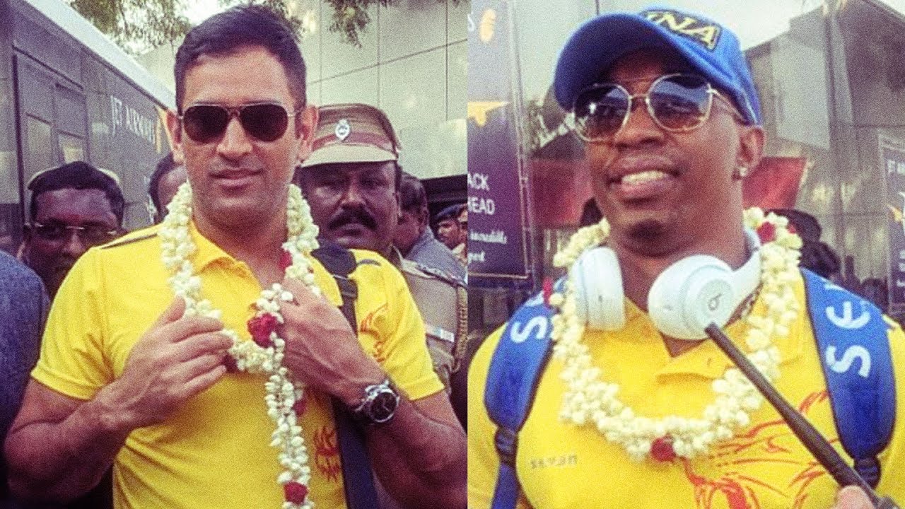 CSK Grand Welcome at Chennai Airport & Hotel | Dhoni