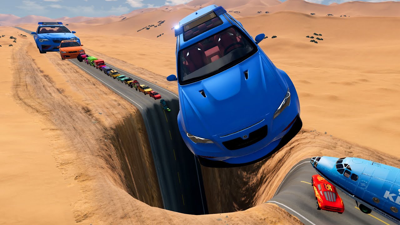 🔴 БОЛЬШИЕ И МАЛЕНЬКИЕ МАШИНКИ против ГИГАНТСКОЙ ЯМЫ #83 💥🔥 – BeamNG.drive Extreme Crash Challenge...