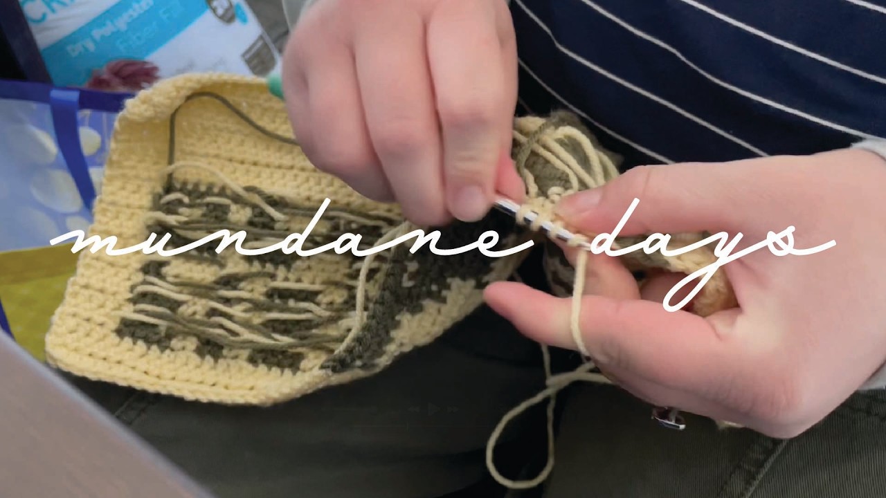 crochet tapestry for my dad's bday, heart shaped pizza, and kbbq || mundane days of  introvert vlog