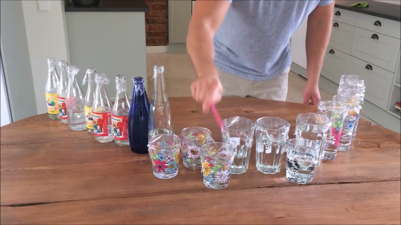 Glass bottle xylophone