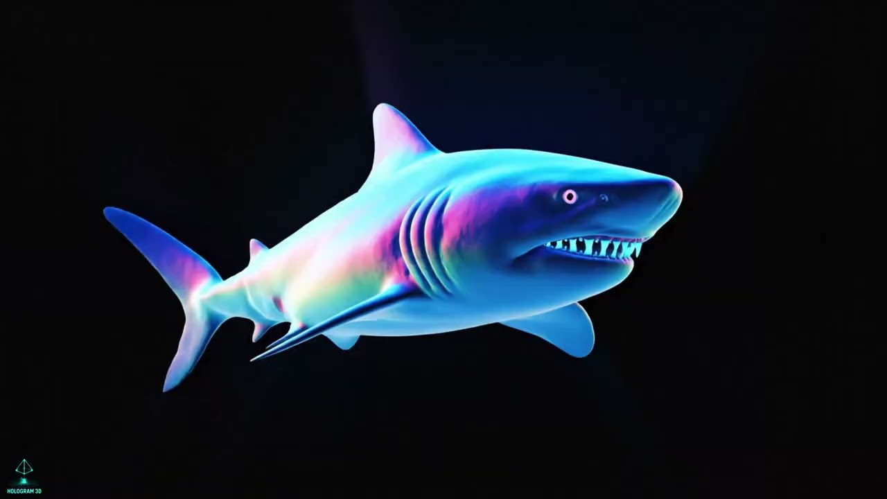 3D HOLOGRAM: NEON ATLANTIC CREATURES - RELAXING VIBES! 🐠✨