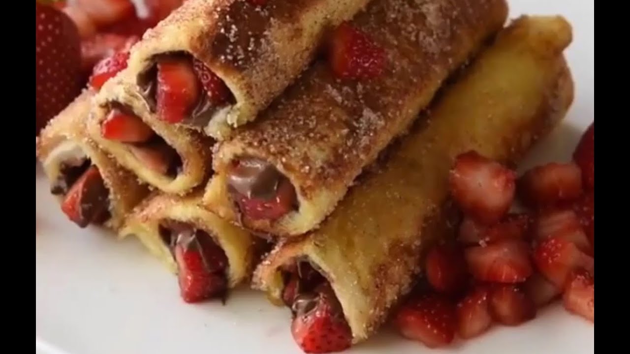 Rollitos Franceses de Nutella & Fresa | Receta Rapida