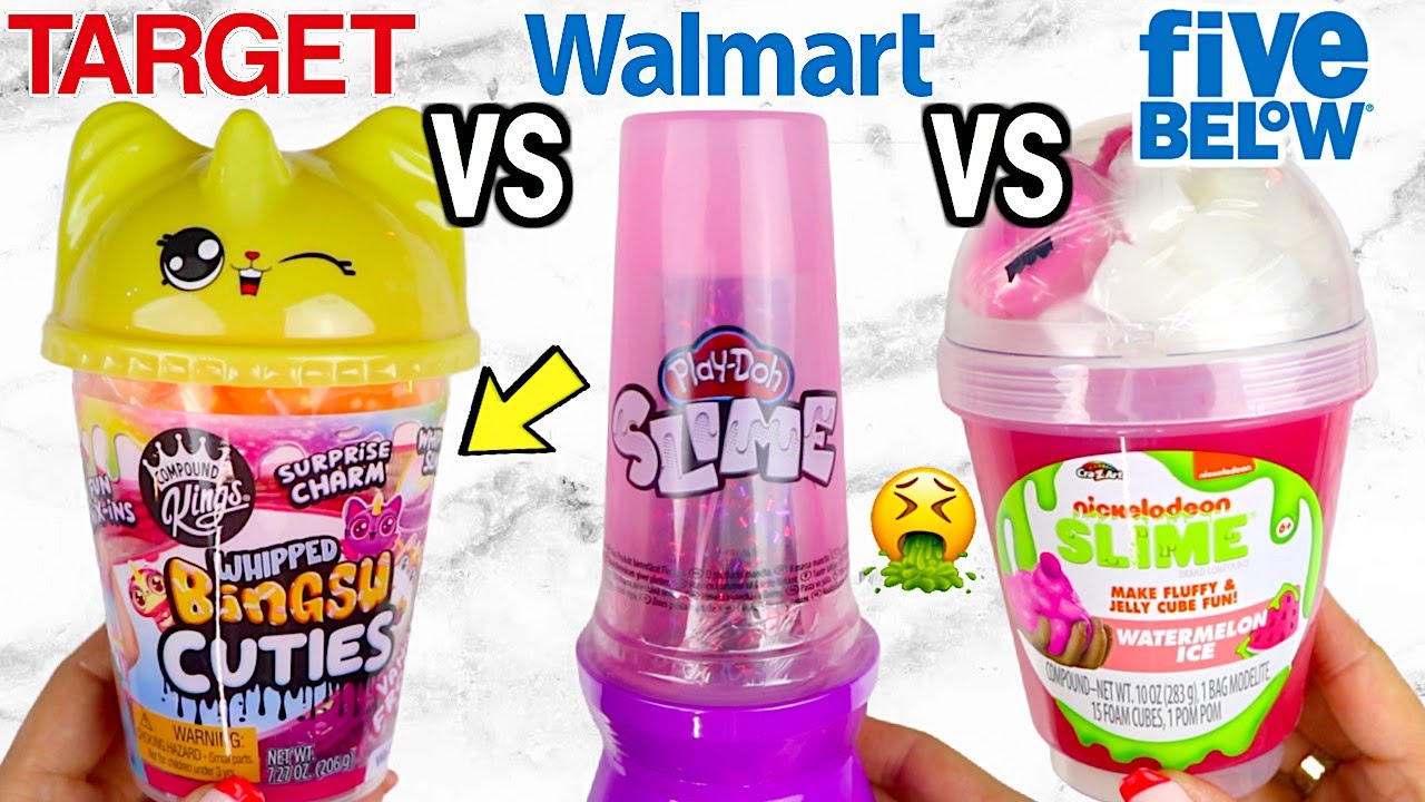 NEW Five Below VS Walmart VS Target Slime! Which Is Worth It?!?