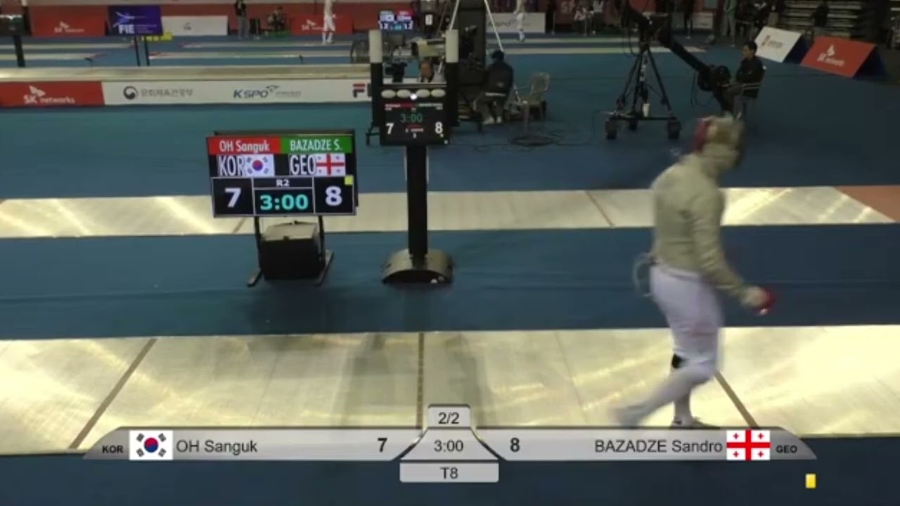🇰🇷 2025 Seoul Sabre Grand Prix T8 🇬🇪 BAZADZE Sandro 15:11 OH Sanguk 🇰🇷 #fencing #sports #sabres