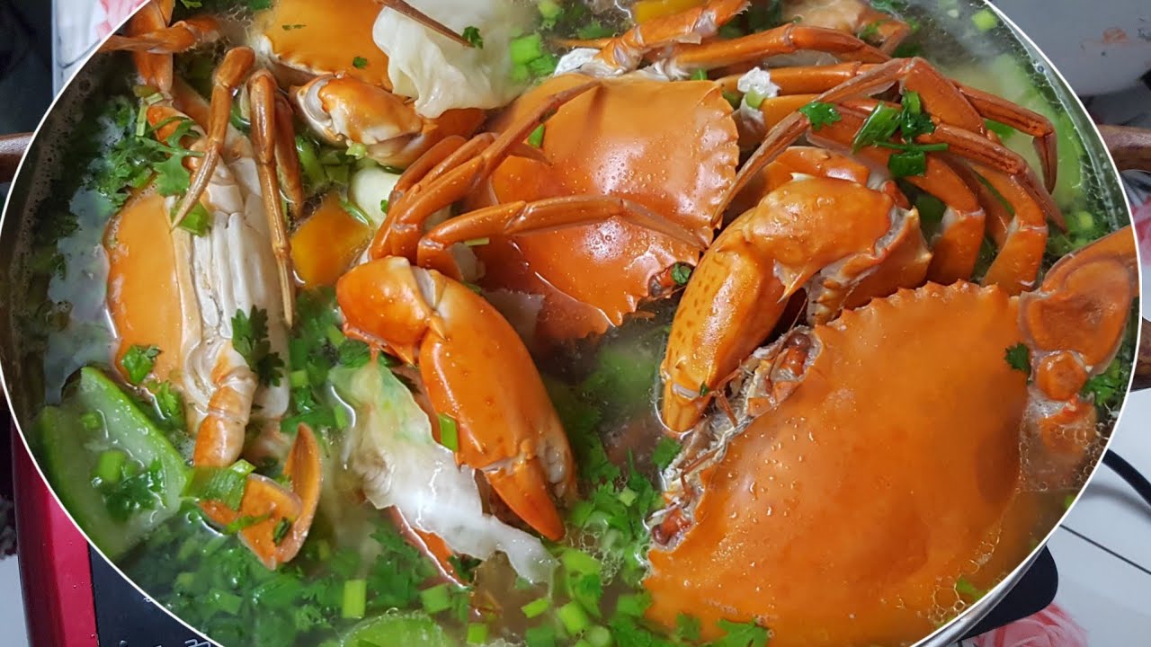 Cách nấu lẩu cua biển ( lẩu hải sản) ngon nhất