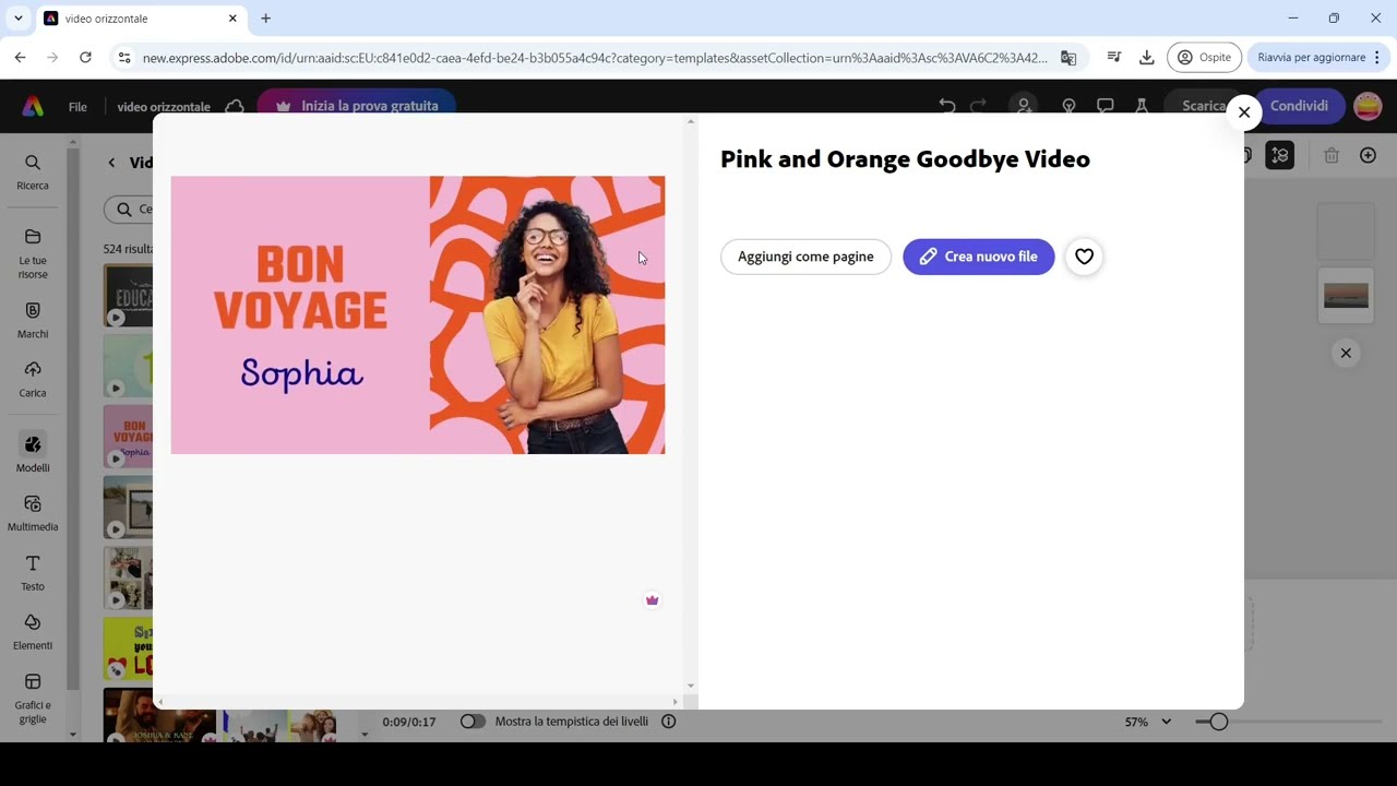 ADOBE EXPRESS - Lezione 06 - Come Creare E Modificare Video Orizzontali Per YouTube, Azioni Rapide