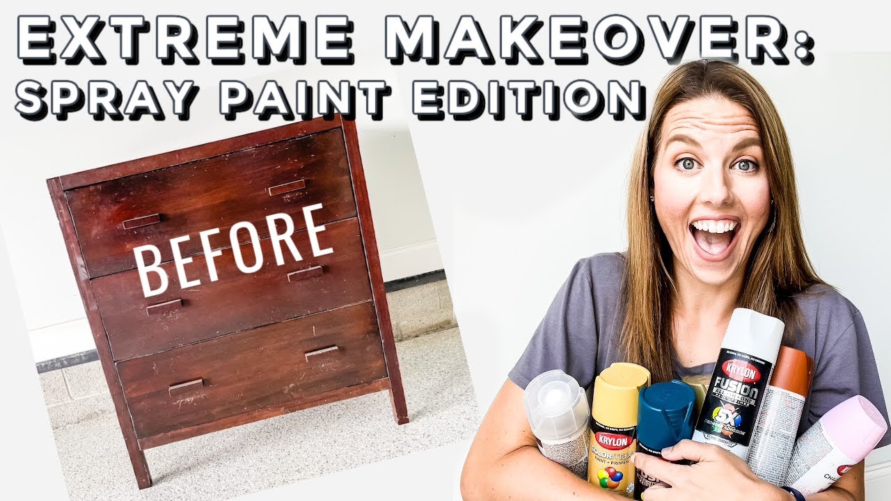 Spray Painting Furniture | Color Block Mod Furniture Makeover