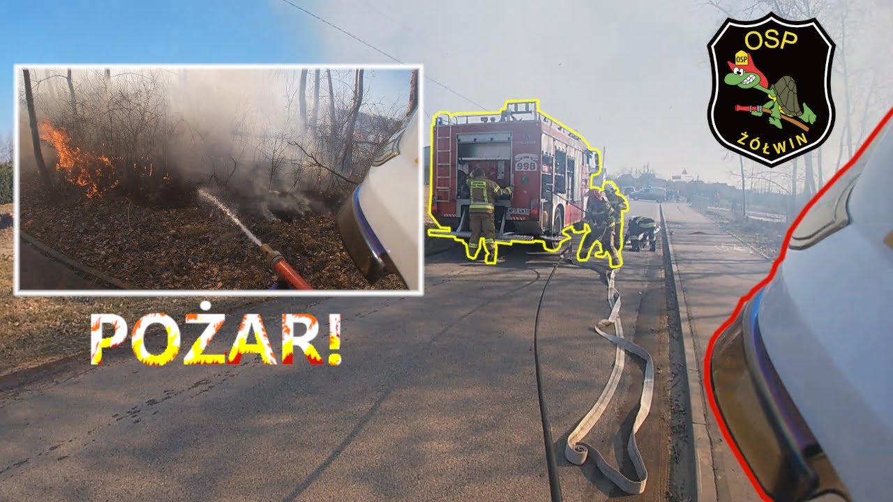 [Helmet Cam] POŻAR 5 hektarów trawy