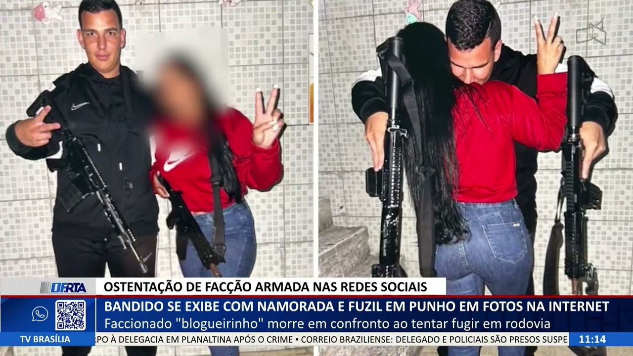 DF ALERTA - Bandido se exibe com namorada e fuzil em punho em fotos na internet