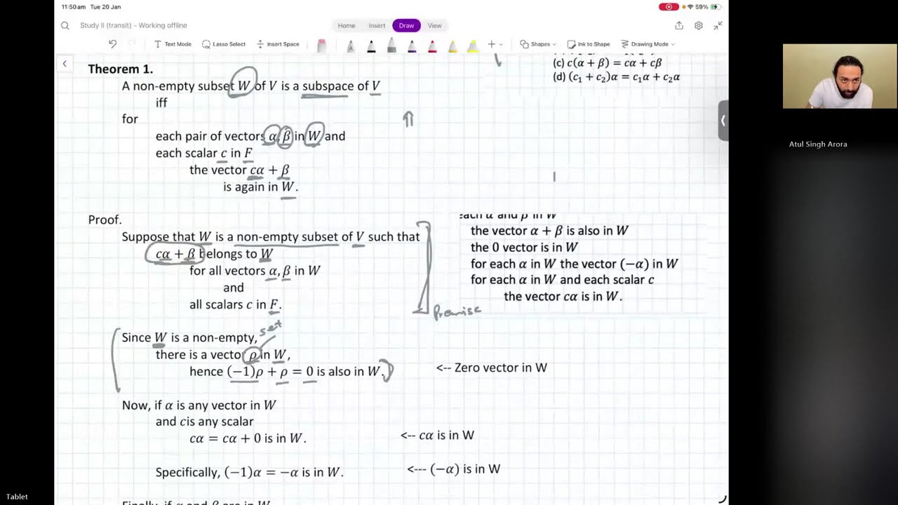 Linear Algebra | Lecture 6 (held online)