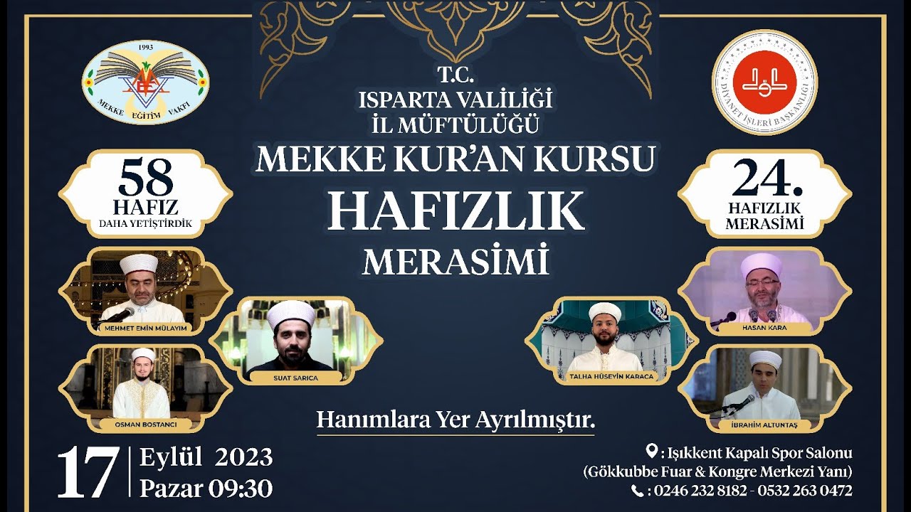 MEKKE KUR'AN KURSU 26. HAFIZLIK MERASİMİ Canlı Yayını - 17.08.2025