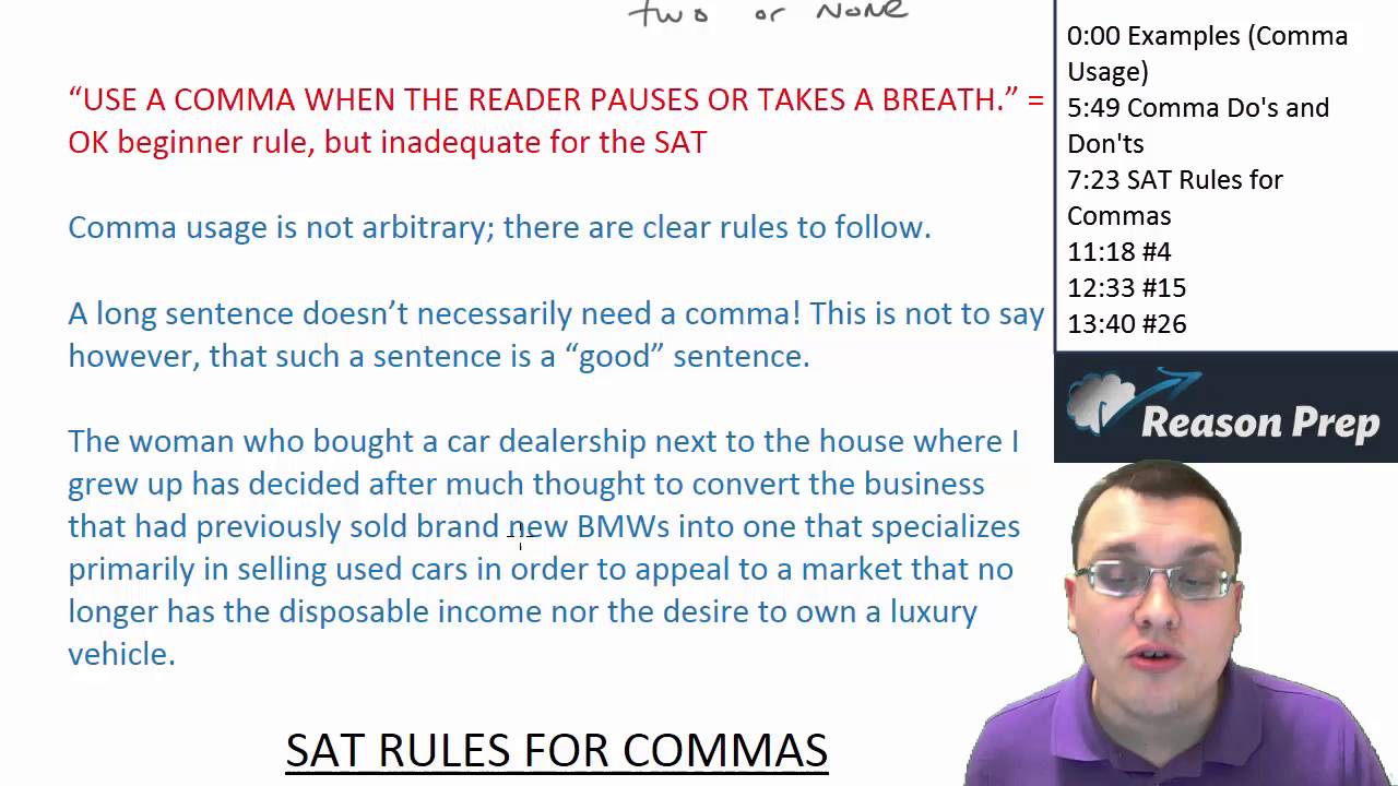#22 - Comma Usage (Summary), New SAT Writing