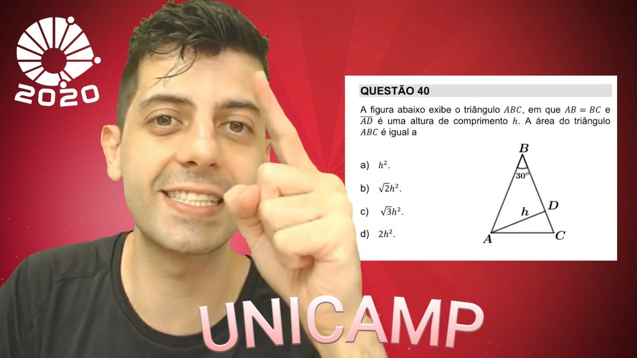 UNICAMP 2020 1a fase - Q40 Mat - A figura abaixo exibe o triângulo ABC