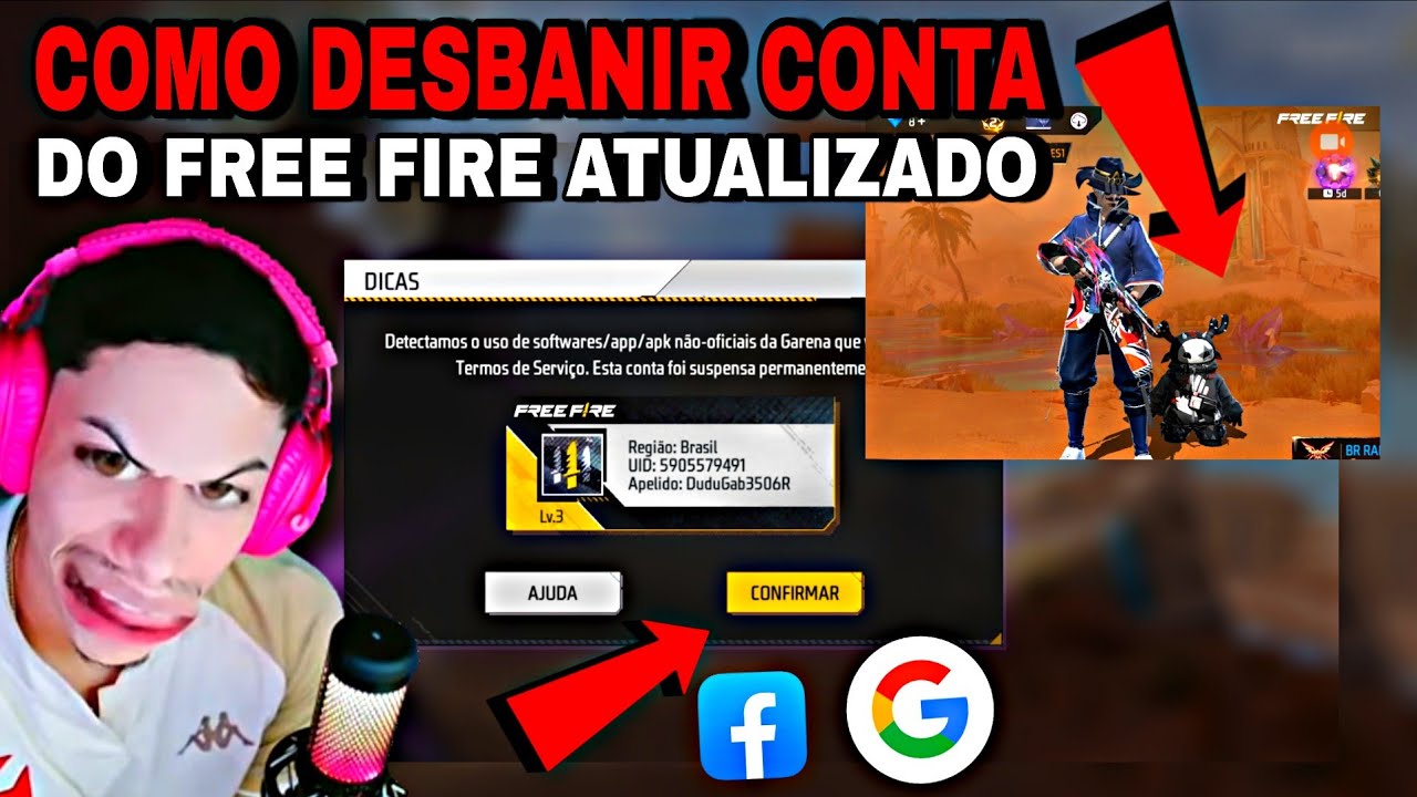 COMO DESBANIR CONTA DO FREE FIRE ATUALIZADO PELO CELULAR OU EMULADOR RECUPERAR CONTA BANIDA PERMANEN