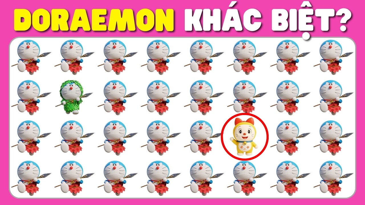 98% Người Chơi KHÔNG THỂ Tìm Hết Hình Khác Biệt Phiên Bản Doraemon Này! Ai Nhanh Trí