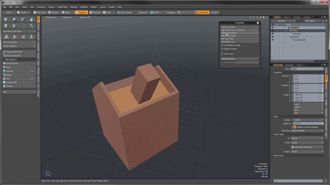 MODO's Work Plane In-Depth