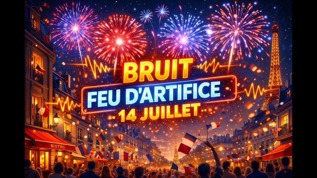 Bruit Feu d’Artifice 14 Juillet 🎆 Son Réaliste Depuis la Rue #nocopyright #librededroits #artifice