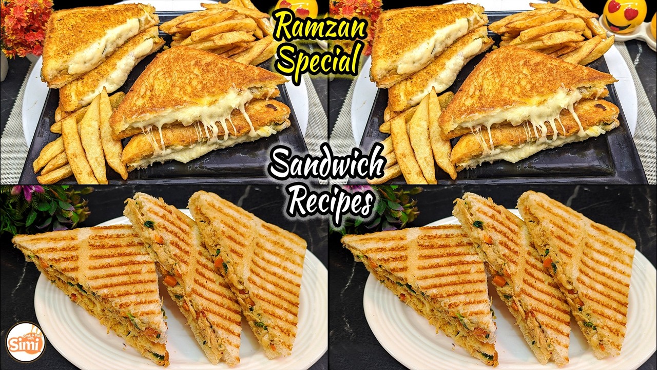 Ramadan Special Sandwiches Recipe | Chicken Cheese Sandwich | Aloo Cheese Sandwich | Iftar Recipes