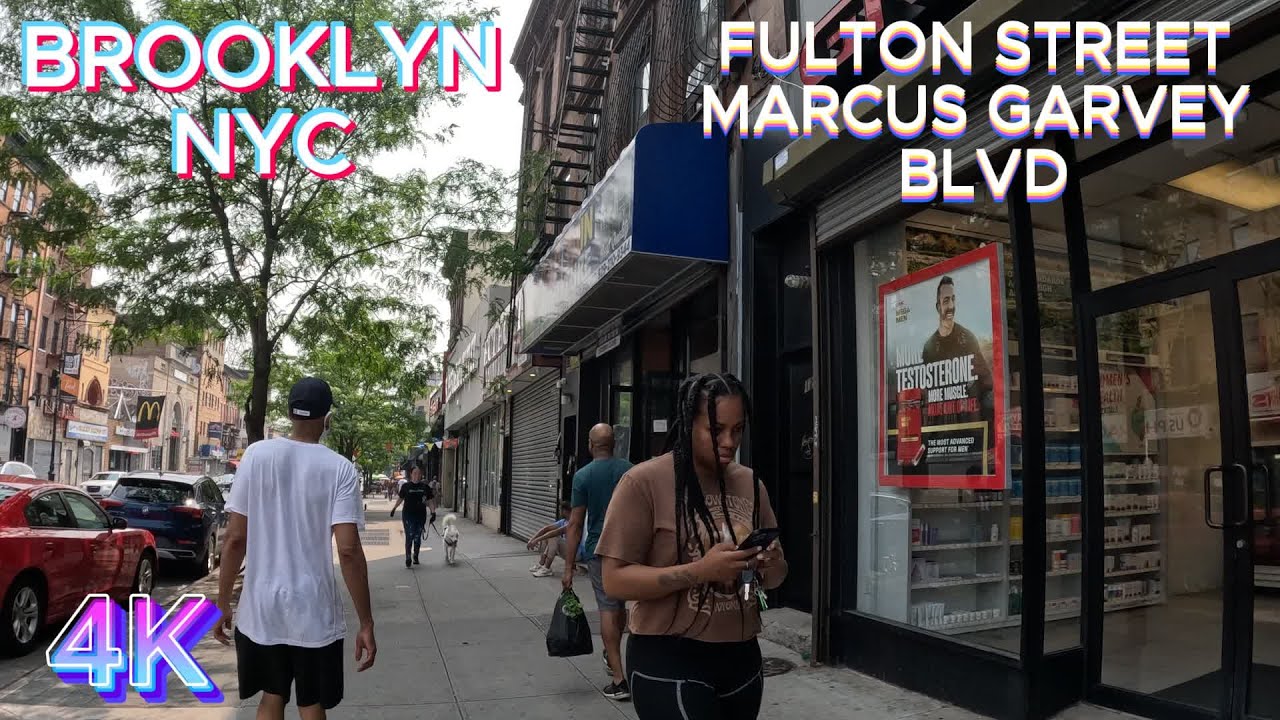BROOKLYN [4K] WALKING TOUR OF FULTON STREET & MARCUS GARVEY BLVD NYC USA(07 17, 23)!!!