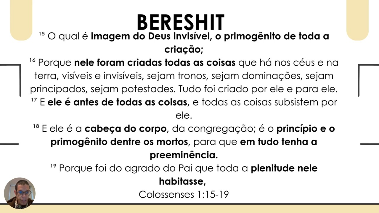 Bereshi 1:1 - A OBRA REDENTORA DO CRIADOR