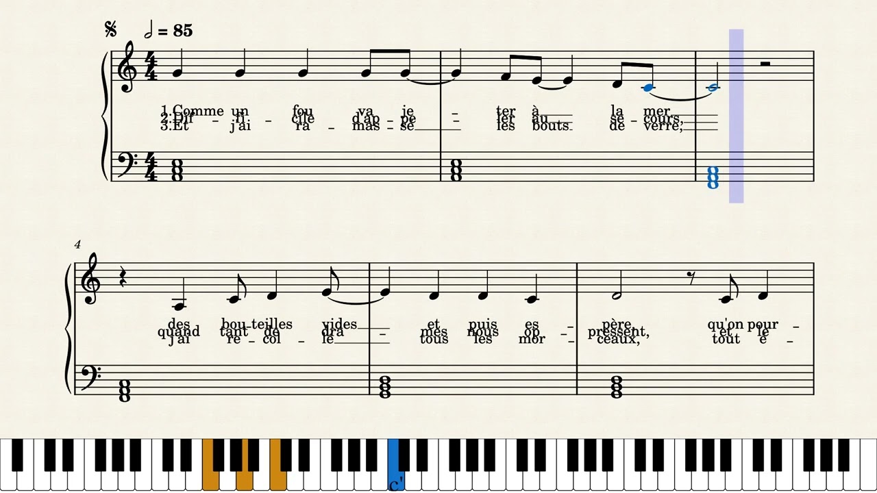 Tous les cris, les SOS – Daniel Balavoine : Partition piano facile