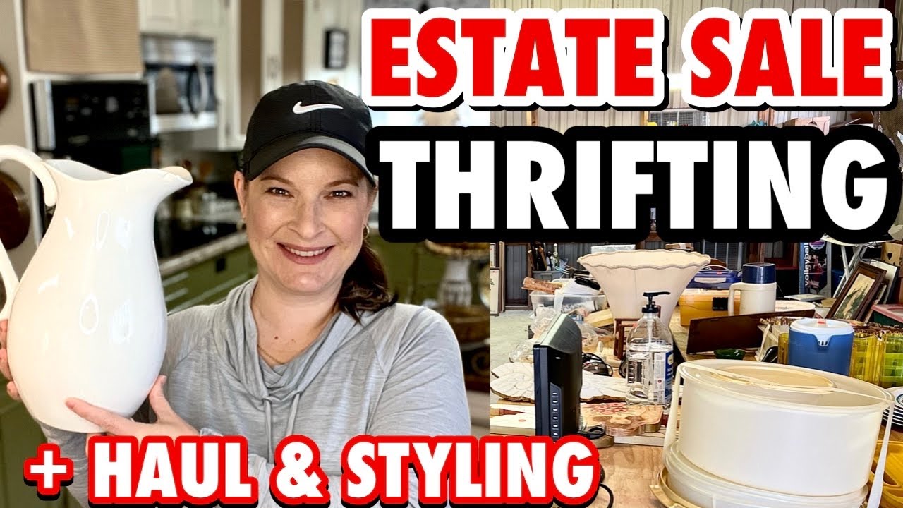 Estate sale THRIFT WITH ME + THRIFT HAUL * I have a Thrift flip + Cleaning & styling Thrifted  decor