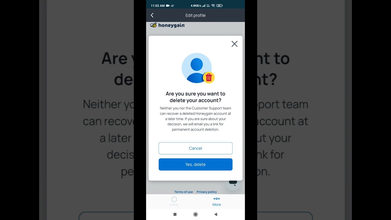 How to permanently delete Honeygain account 😡 #daringbeast #earningapp