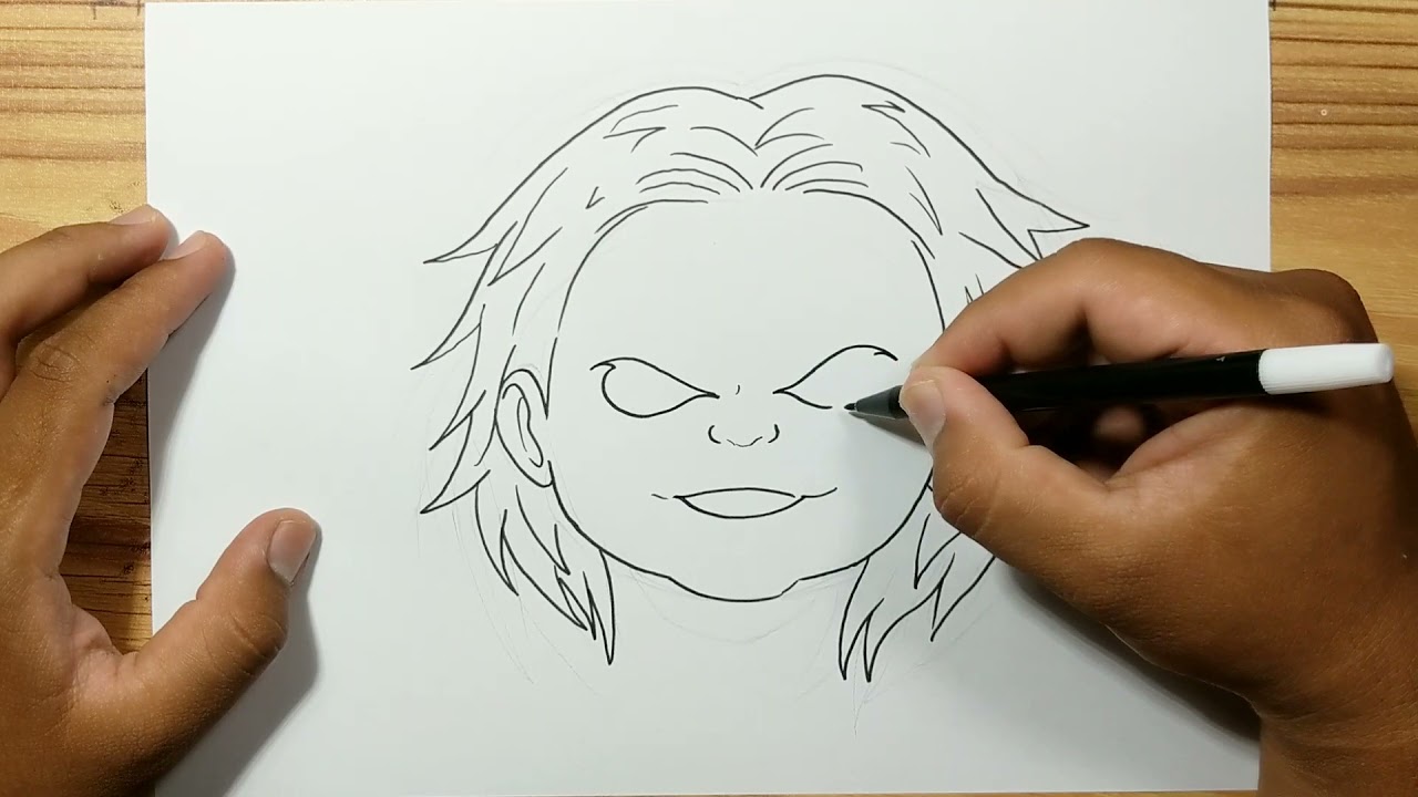 How to draw CHUCKY FACE