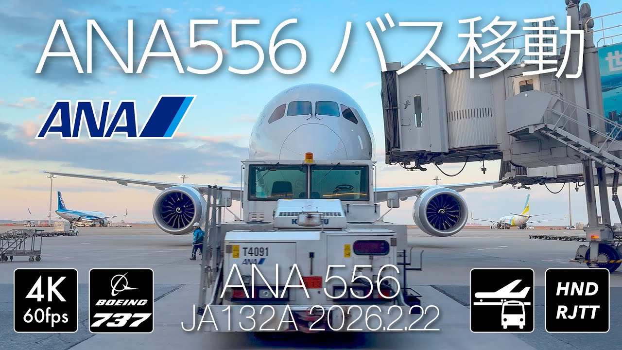 [なんだご褒美か] ANA556便 到着後の羽田バス移動 [JA132A]