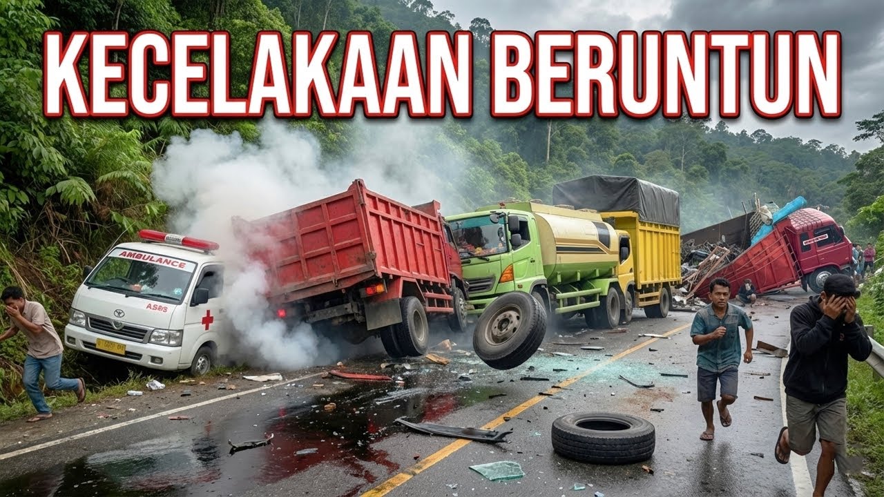 INNALILLAHI !!! TABRAKAN BERUNTUN SEKARANG DI SITINJAU LAUIK, Ambulance Bawa Jenazah Jadi K0rban