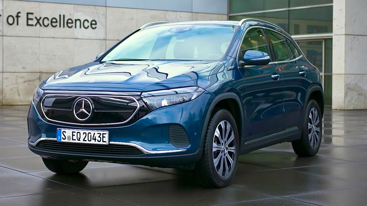 NEW Mercedes EQA 2021 (Denim Blue color) - DRIVING, exterior & interior