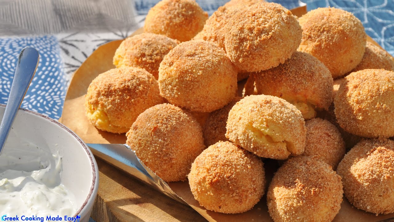 Potato Croquettes Oven Baked - Πατατοκροκέτες στο φούρνο