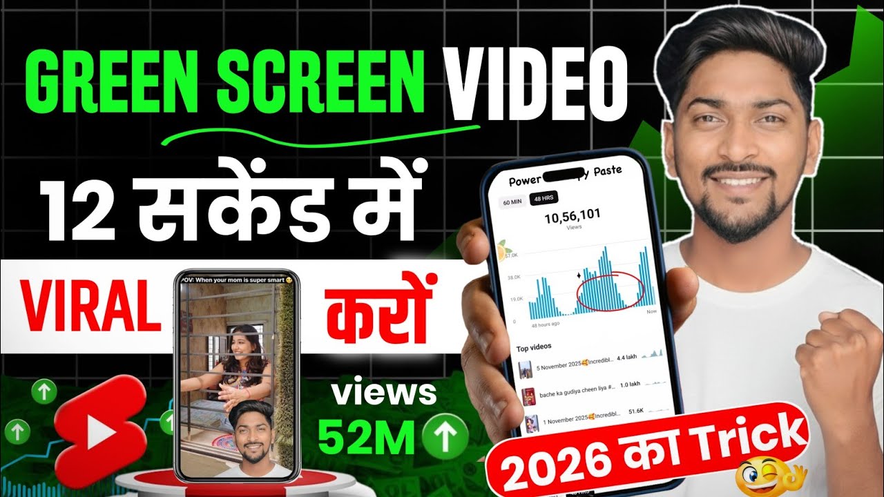 Green Screen Shorts Viral Kaise Kare 🔥 | 0 से 1M Views Trick | YouTube Shorts 2026