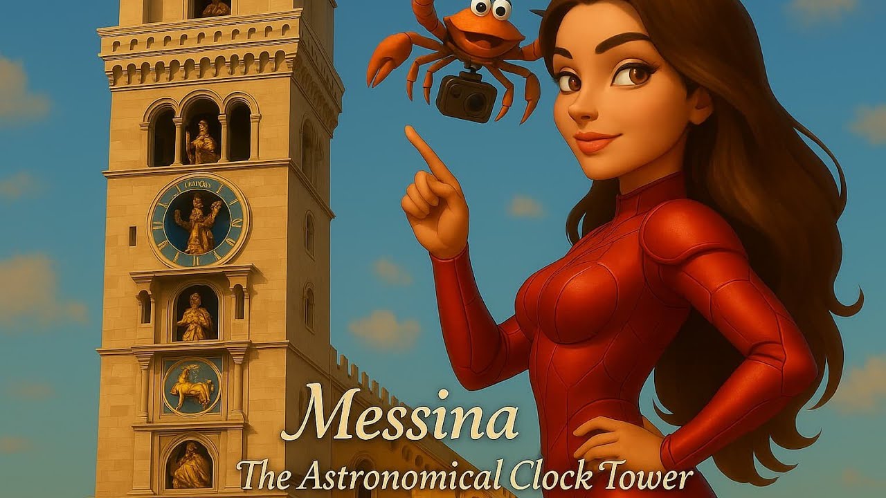 Messina, Sicily. Climbing the Astronomical Clock Tower + Clock Tower Show 4k Ultra HD