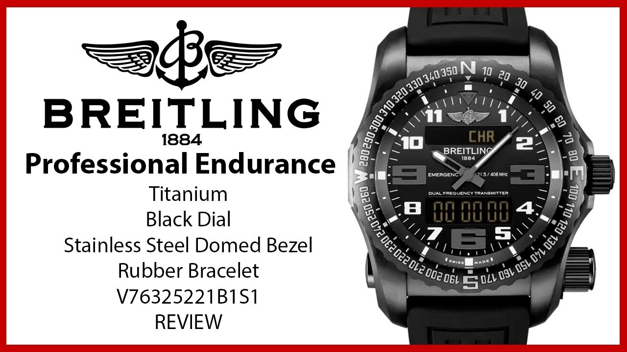▶ Breitling Professional Emergency DLC-Coated Titanium 51mm Black Dial V76325221B1S1 - REVIEW