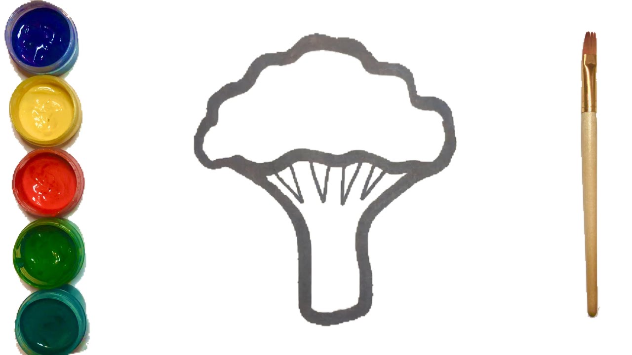 Comment dessiner le brocoli | Как нарисовать Брокколи |  How To draw a Broccoli
