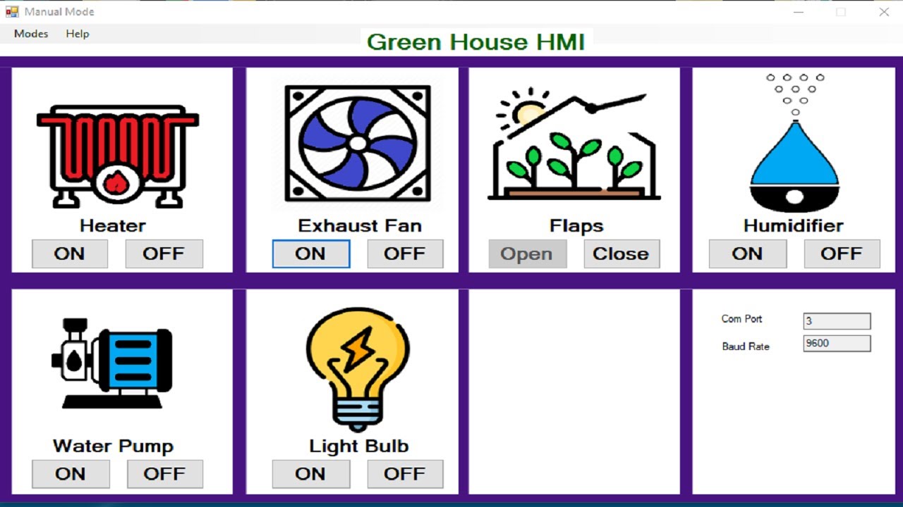 Creating Stunning Interfaces: HMI Design with VB.NET | Green House HMI Visual Basic Dot Net