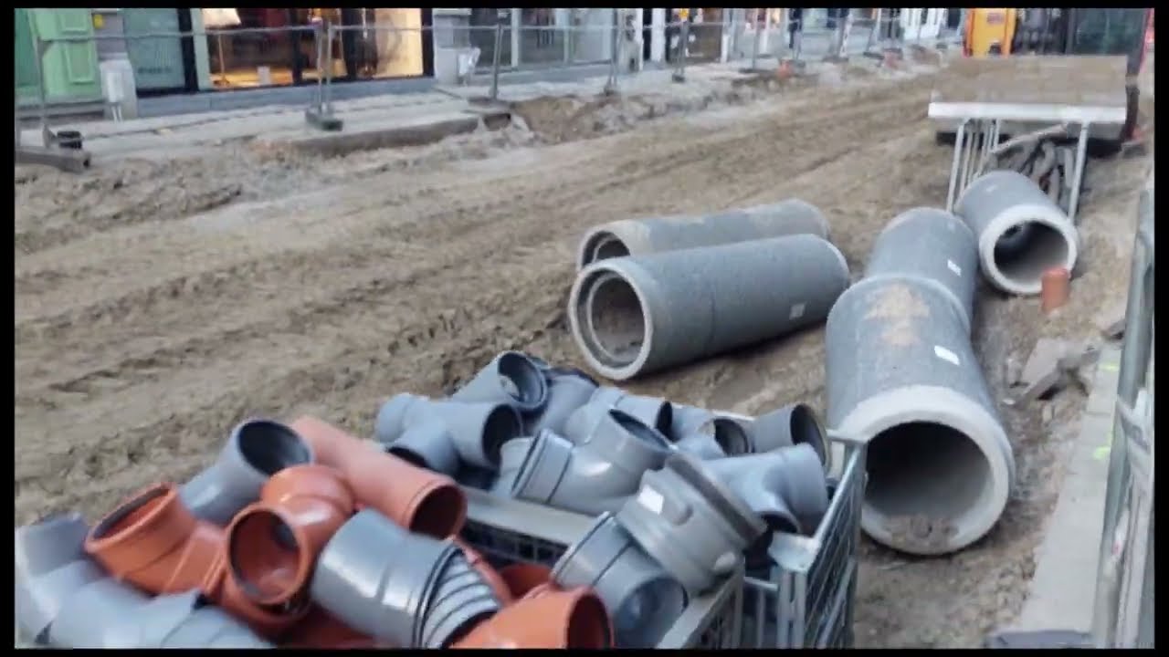 Subsurface infiltration construction 2024 Schuttershofstraat Antwerp, Belgium