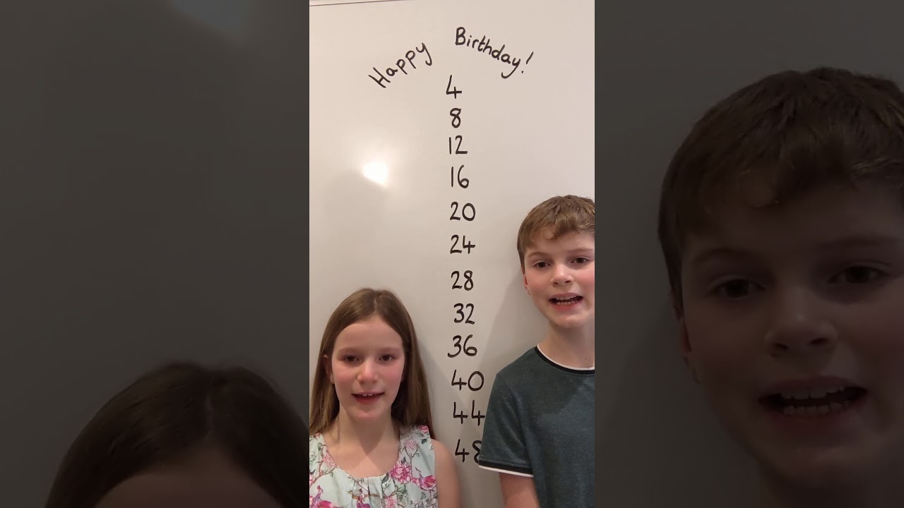 Happy Birthday - Four Times Table