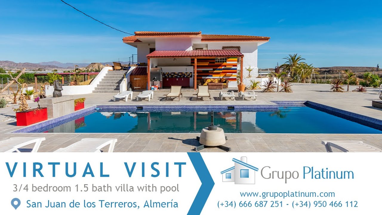 Villa in San Juan de los Terreros @ €280,000: 3/4 bed villa w/ pool 10 minutes walk from beach