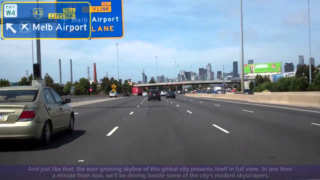 West Gate Bridge & West Gate Freeway in Melbourne, Australia - M1 Eastbound