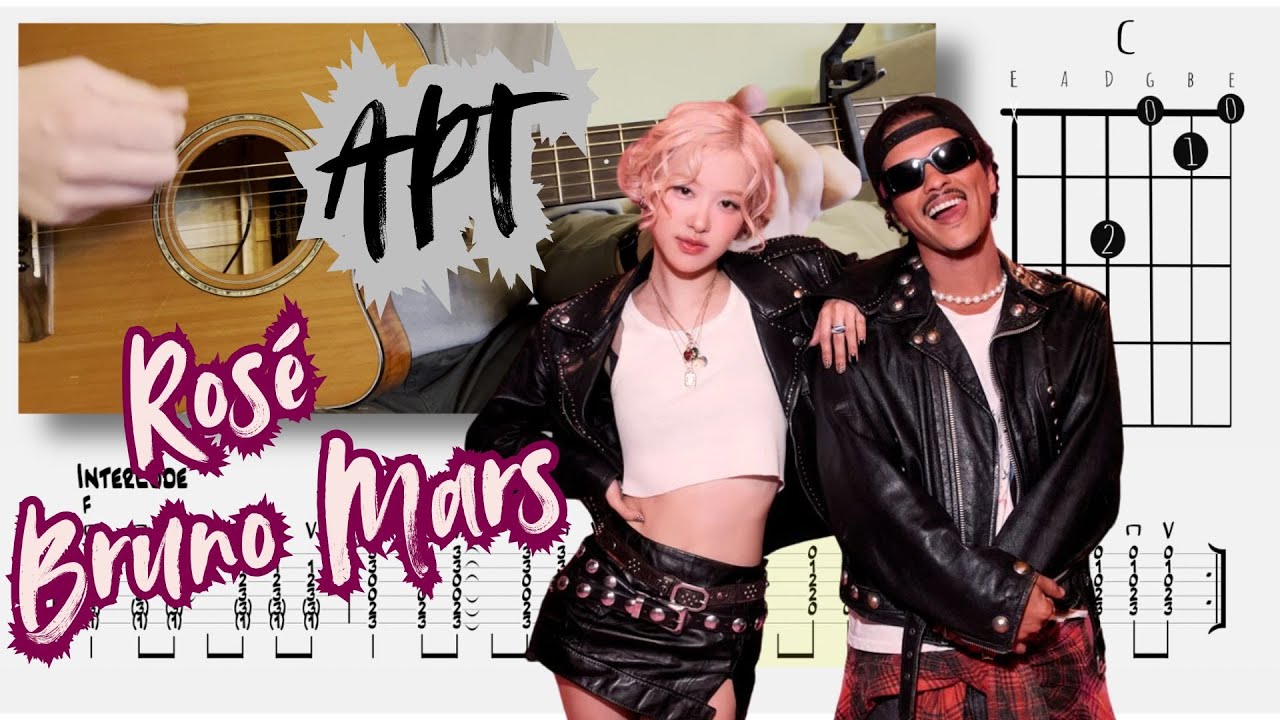 APT. - ROSÉ & Bruno Mars - Unplugged / Acoustic Guitar / Chords / Lesson